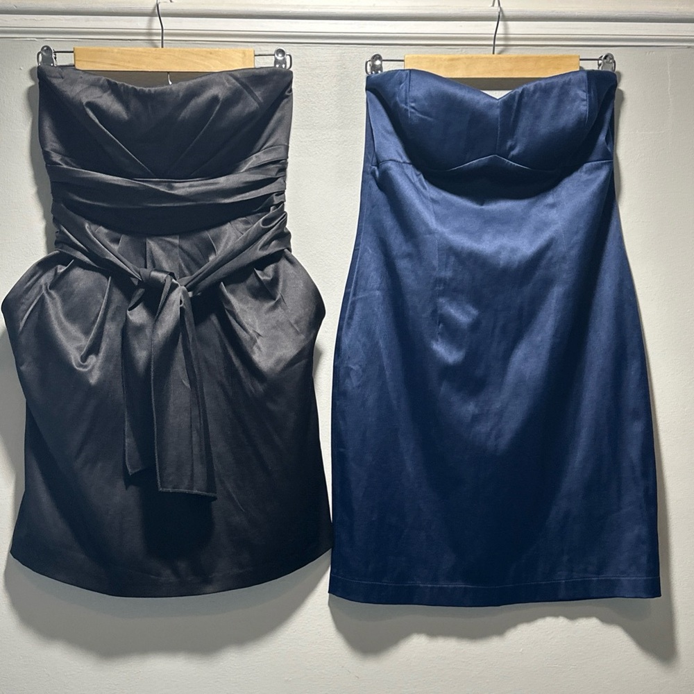 Forever 21 Strapless sweetheart neckline Dresses, 1 Black and 1 Navy blue size L